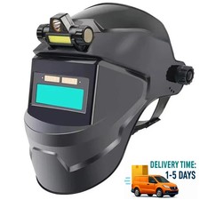 Solar Powered Auto Darkening Welding Helmet - Large View, True Color, High Temp