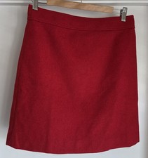 NWT J.Crew Wool Blend Mini Skirt Size 6 Red Solid Classic Straight Pencil