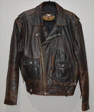 Vintage 1950-1960  s look Harley Davidson Leather Jacket Size XL, Zippers