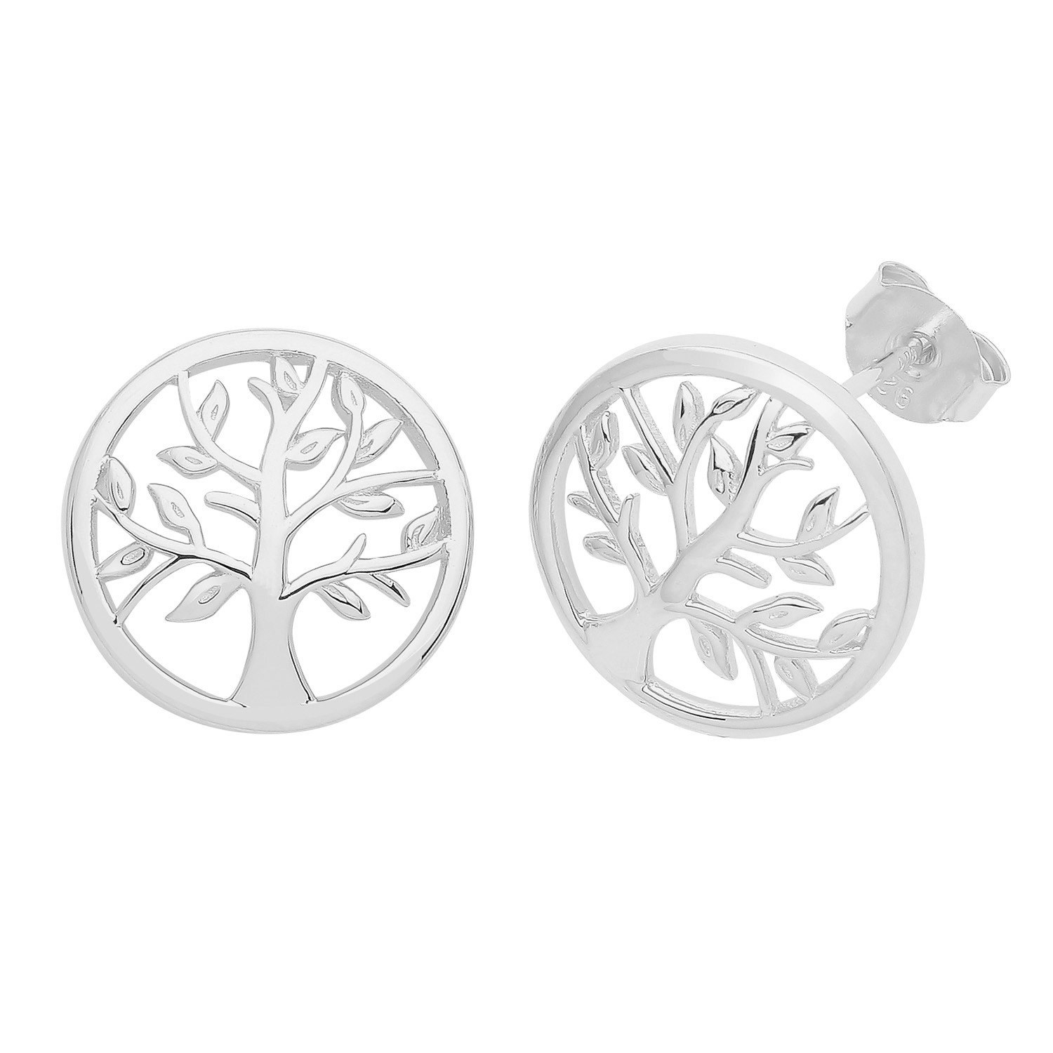 Argent fin 925 et rhodium précieux pour ces boucles d'oreilles femme 14mm de luxe
