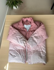 Daunenjacke Farbverlauf Rosa-Weiß