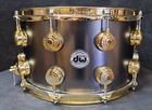 DW Collectors USA 14x8" Inch Snare Drum Satin Black over Brass Gold Hardware NEW
