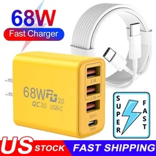 For Motorola Moto G 2026 (2025) 2024 2023 68W USB-C Fast Wall Charger & Cable