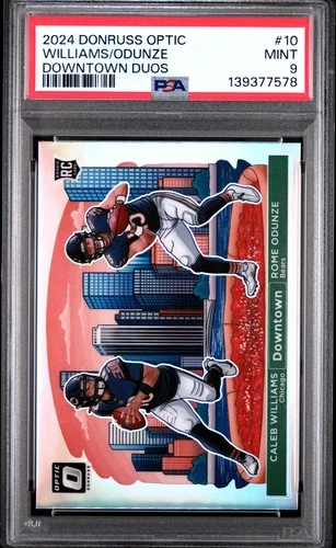 2024 PANINI DONRUSS OPTIC DOWNTOWN DUOS #10 CALEB WILLIAMS/ROME ODUNZE PSA 9