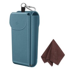 FINTIE Double Glasses Case with Carabiner Hook, Portable Vegan Leather Eyegla...