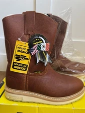 PATRON MEN'S WORK BOOTS BOTAS  GENUINE LEATHER BROWN 107 ROBLE JEEP 8.5