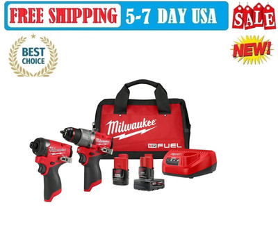 Milwaukee 3497-22 M12 FUEL 12V 2-Tool Combo Kit (Hammer Drill & Impact Driver)
