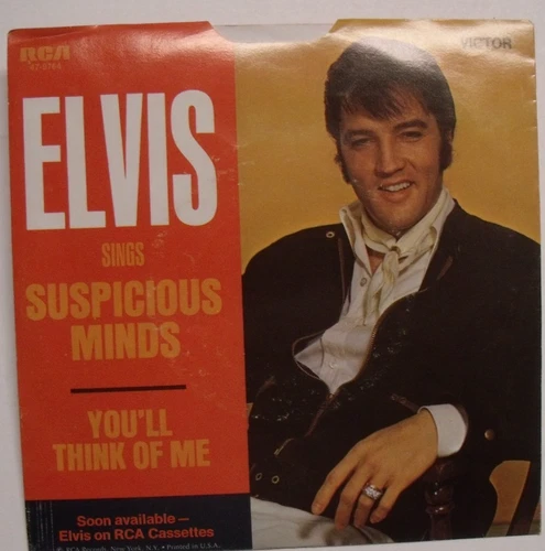 Elvis Presley - Suspicious Minds - 1969 Picture Sleeve & 45