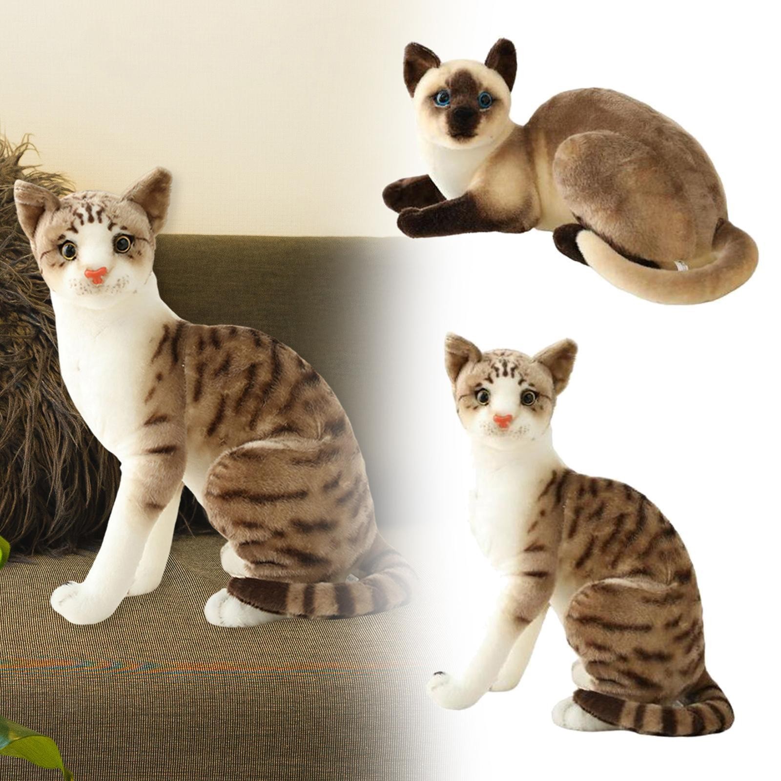 2x Schöne Katze Plüschtiere Lebensechte Mädchen Jungen Puppen Kuscheltiere