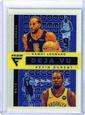 2 * KEVIN DURANT + KAWHI LEONARD * 2020-21 FLUX DEJA VU SILVER HOLO REFRACTOR