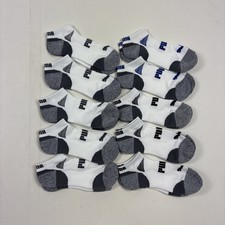 Puma CoolMax Mens Size 6-12 White Gray Moisture Wicking No Show Socks 10 Pack