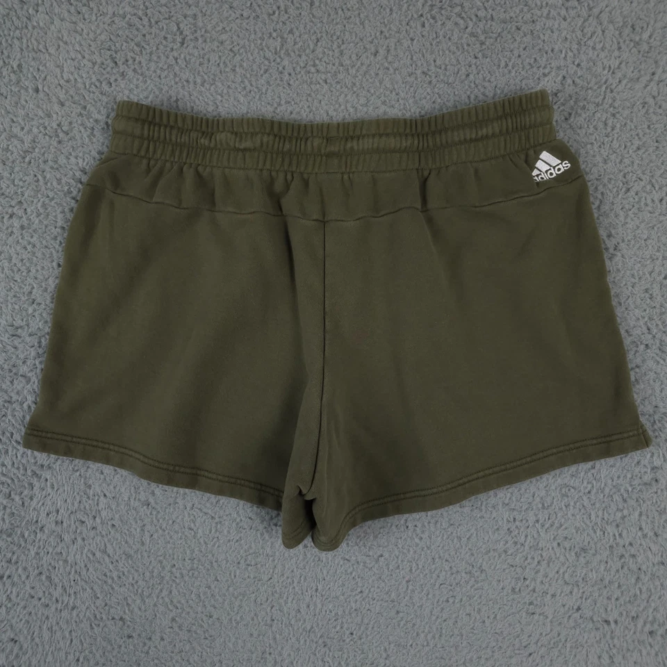 Pantalones Cortos Adidas Essentials Para Mujer 1X Verde Lineal Terry Francés Pull On Informales 3.5" Foto 2 de 4