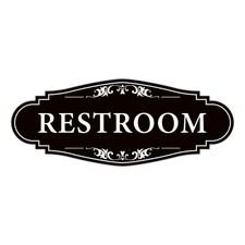 Restroom Sign for Business and Home  Self-adhesive Unisex Bathroom Sign St