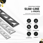 Slim-Line Edelstahl L-Profil Fliesenschiene V2A L250cm H10mm gebürstet glänzend