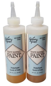 Gallery Glass Texture Paint Waterbase Clear AD15059 8 fl oz Lot Of 2 Mostly Full
