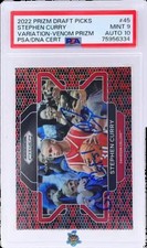 2022 Stephen Curry PSA 9 10 Draft Picks Variation Venom Prizm #45