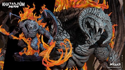 3D gedruckt 16K LOTR WICKED - Balrog Skulptur unbemalt Fächer Made Maßstab 1:6