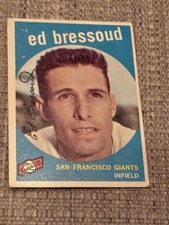 1959 Topps Ed Bressoud #19 San Francisco Giants -EX+ - Free Shipping +