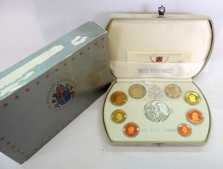 RARA SERIE DIVISIONALE 8 MONETE EURO VATICANO 2003 PROOF MEDAGLIA IN ARGENTO
