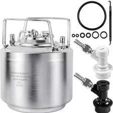 MRbrew 1.6 Gallon 6L Ball Lock Keg 304 Stainless Steel Homebrew Beer Portable