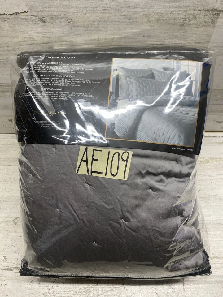Edredón Donna Karan Essential Silk King carbón - Nuevo Foto 4 de 4