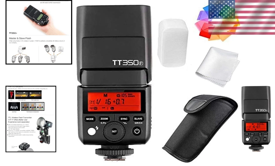 TT350F HSS Flash Speedlite for Fuji X-T2/X-T20 with Dot-Matrix LCD Control - Image 2 of 4