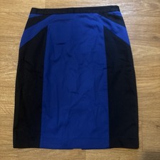 Express Design Studio Pencil Skirt Side Zip Blue/Black Women s Sz 2