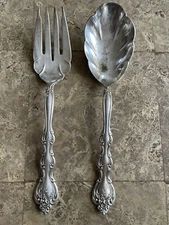 Silverplate Serving Spoon and Fork by International Silver Company 9” L
