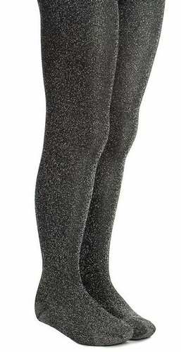 Children 50 denier black and silver 