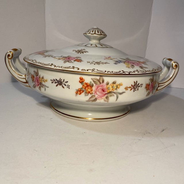 Vintage SGK Pink Rose CHINA Made in Occupied Japan Covered Serving Dish