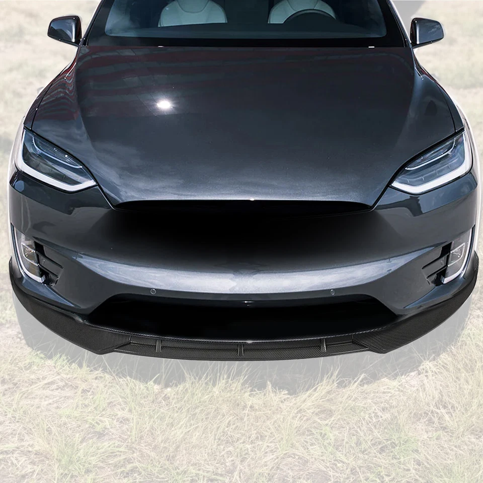 HECASA Carbon Fiber Style Front Bumper Splitter Lip For Tesla Model S 2016-2020 - Изображение 3 из 4