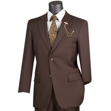 BIG  TALL Men's Brown 2-Button Suit w/ Adjustable Waistband, Reg-Fit NWT