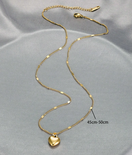 Womens Necklace Heart Pendant 18K Gold Plated Stainless Steel Jewelry Gift Party - Picture 3 of 3