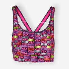 Victoria's Secret Sport VSX Sports Bra XS Womens Multi-Color Logo Printed