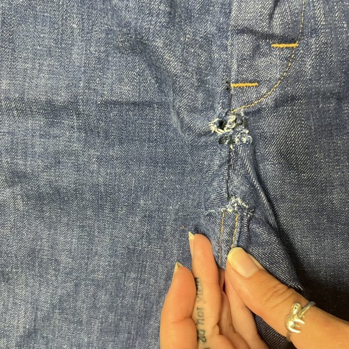 Vintage 70s Bell Bottom Jeans Hippie Wide Leg Dark Denim USA Made 34 X 32 - Picture 5 of 10