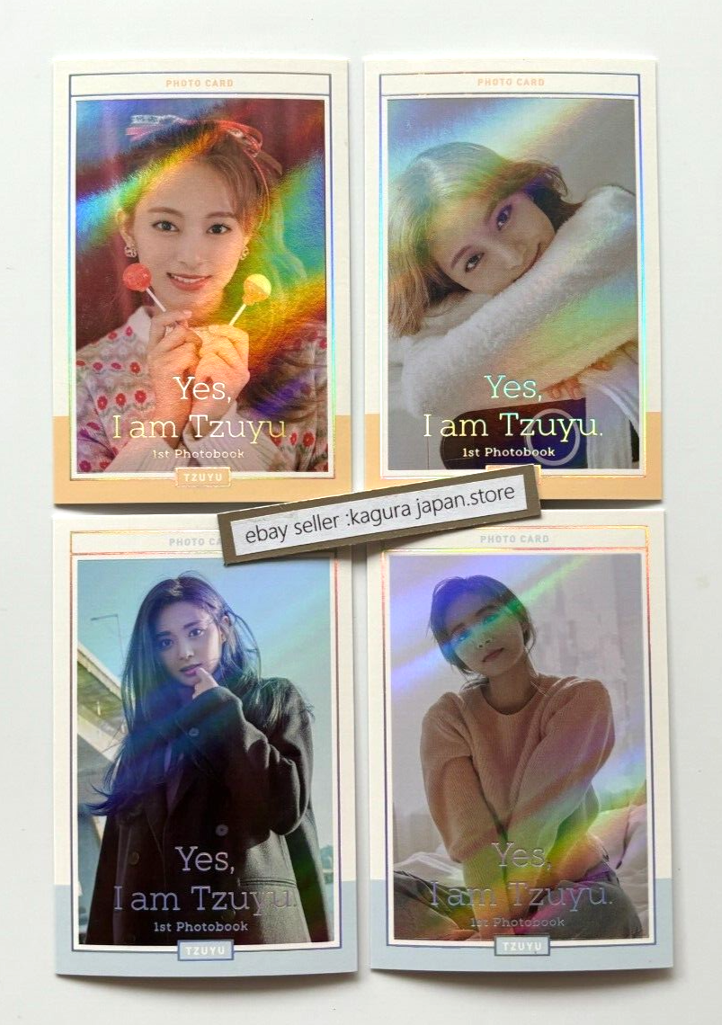 TWICE Yes I am Tzuyu Peach ver. & Blue ver. Official Photocards ×4