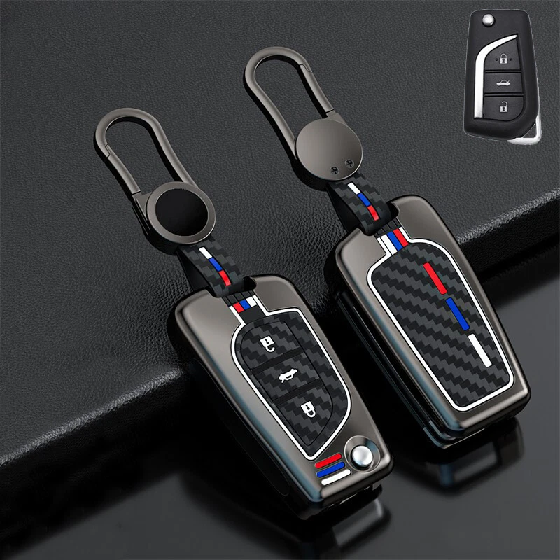 Zinc Alloy Silicone Car Key Fob Case Cover For Toyota Corolla Camry RAV4 Avensis Foto 4 de 4