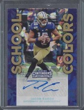 JACOB EASON 2020 CONTENDERS SCHOOL COLORS CRACKED ICE ROOKIE AUTO RC #D 23/23