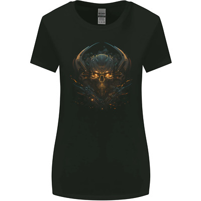 Superior Skull SCI-FI Demon Fantasy Womens Wider Cut T-Shirt