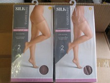 4 Pair COCOA LARGE L Silk Impressions Pantyhose MEDIUM SUPPORT SHEER COCOA ER2