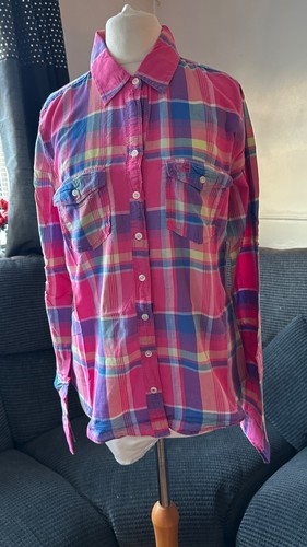 Ladies Size M Pink Check Shirt Gilly Hicks Sydney VGC 34-36 Chest - Picture 2 of 7