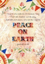 Peace On Earth - Christmas Tree Free Greeting Card - 14766