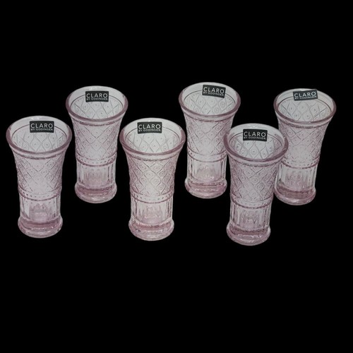 Godinger Set of 6 Clear Pink Crystal Vodka Shooters 1.5oz - Picture 10 of 15