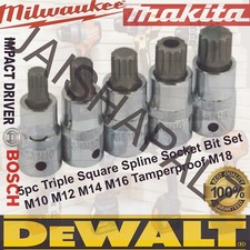 1/2" SPLINE KEY SET SOCKET BIT12 POINT M10 M12 M14 M16 M18 Tamperproof Gearbox