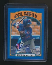 FREDDY VALDEZ 2021 TOPPS HERITAGE MINOR LEAGUE BLUE AUTO PARALLEL 64/99