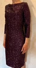 NEW TRUE DECADANCE SEQUIN BODYCON MIDI DRESS SIZE M PLUM COLOUR