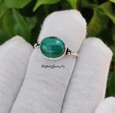 Malachite Gemstone Ring 925 Sterling Silver Handmade Beautiful Handmade Ring 7.5
