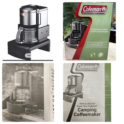 Coleman Camping Drip Coffee Maker 10 Cup Black Aluminium Glass