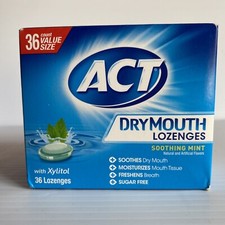 ACT Dry Mouth Lozenges with Xylitol, Soothing Mint, 36 Lozenges