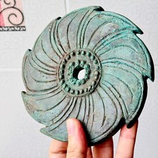 Antique Chakra Rowel Khmer Godness Weapon Bronze Warrior Vishnu Guardian #18052